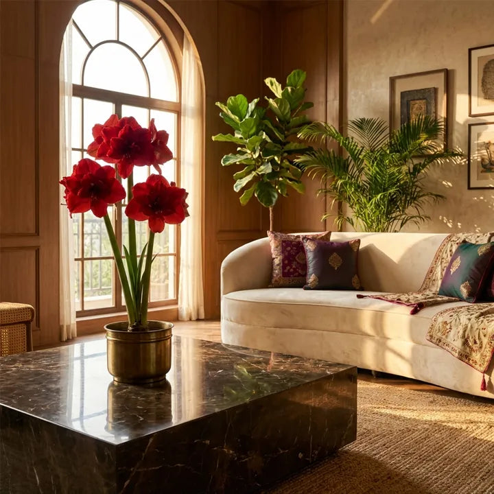 Imported 'Double King' Amaryllis (Jumbo Bulb) - The "Velvet Rose" Edition